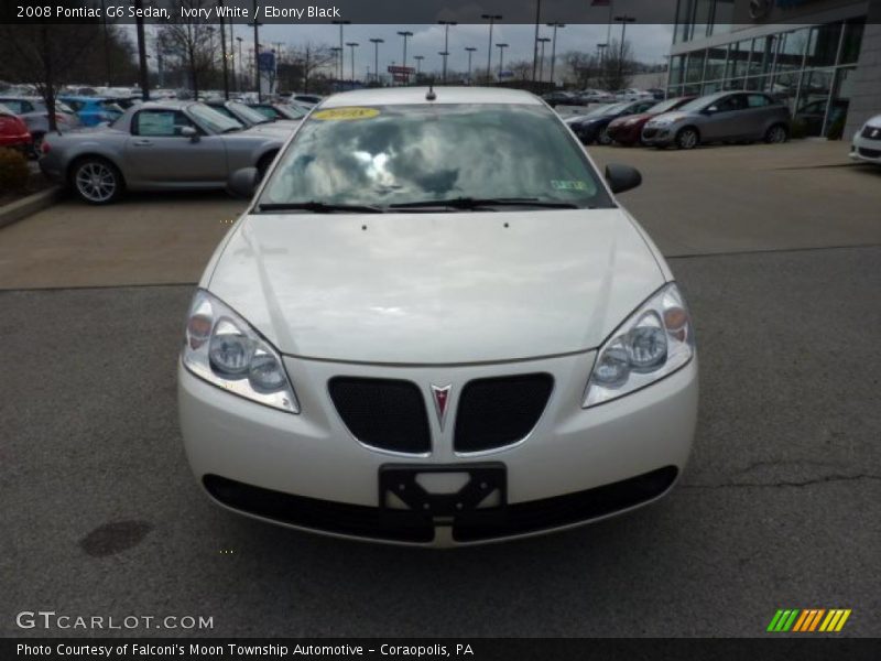 Ivory White / Ebony Black 2008 Pontiac G6 Sedan