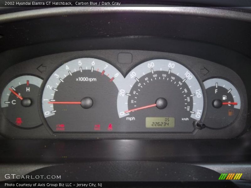 Carbon Blue / Dark Gray 2002 Hyundai Elantra GT Hatchback