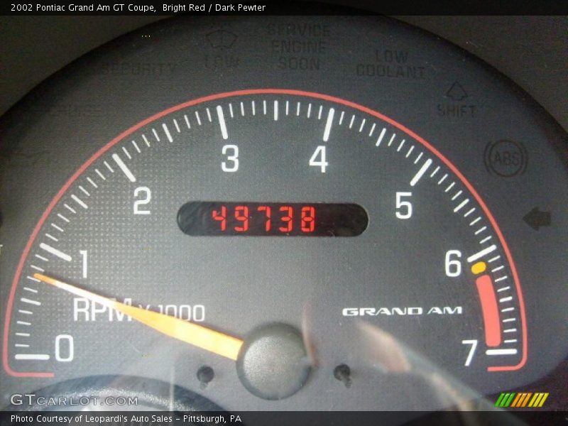 Bright Red / Dark Pewter 2002 Pontiac Grand Am GT Coupe