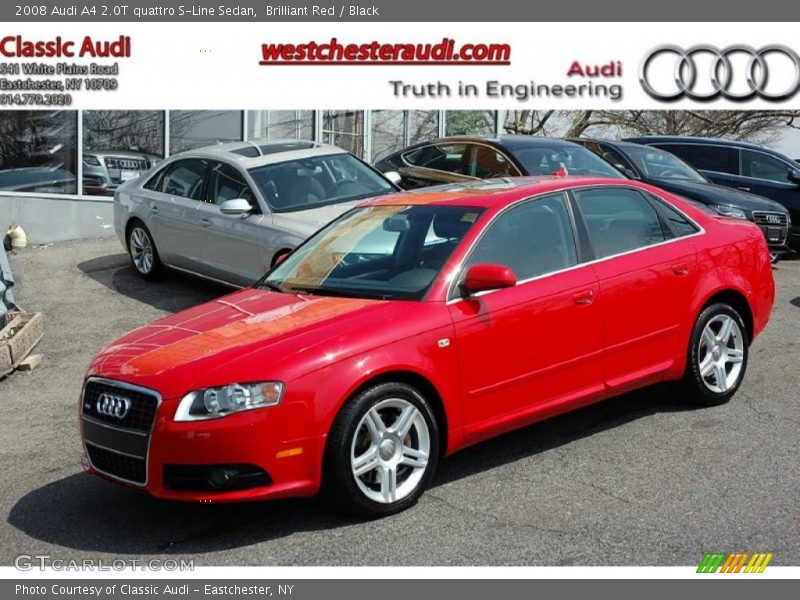 Brilliant Red / Black 2008 Audi A4 2.0T quattro S-Line Sedan