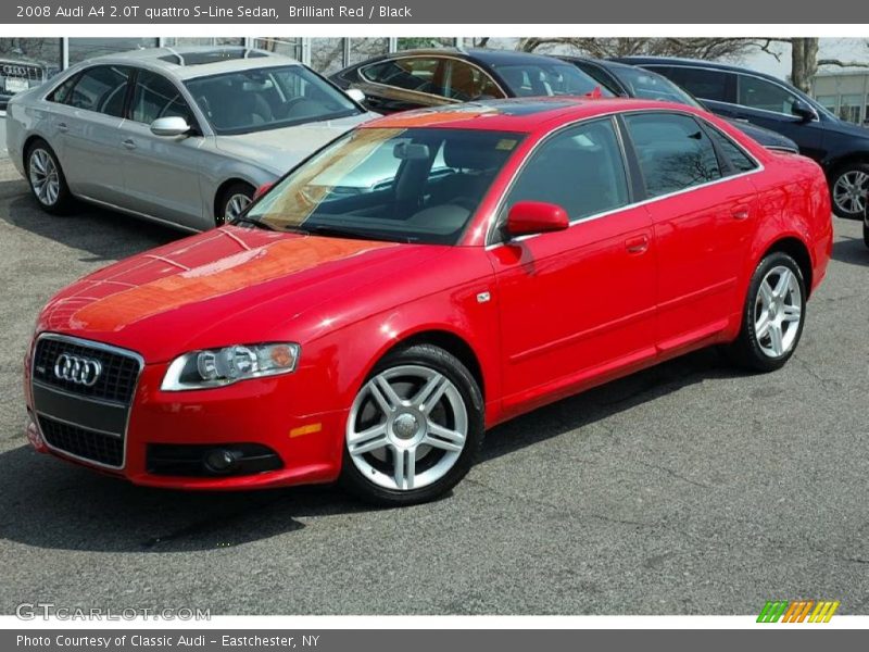 Brilliant Red / Black 2008 Audi A4 2.0T quattro S-Line Sedan