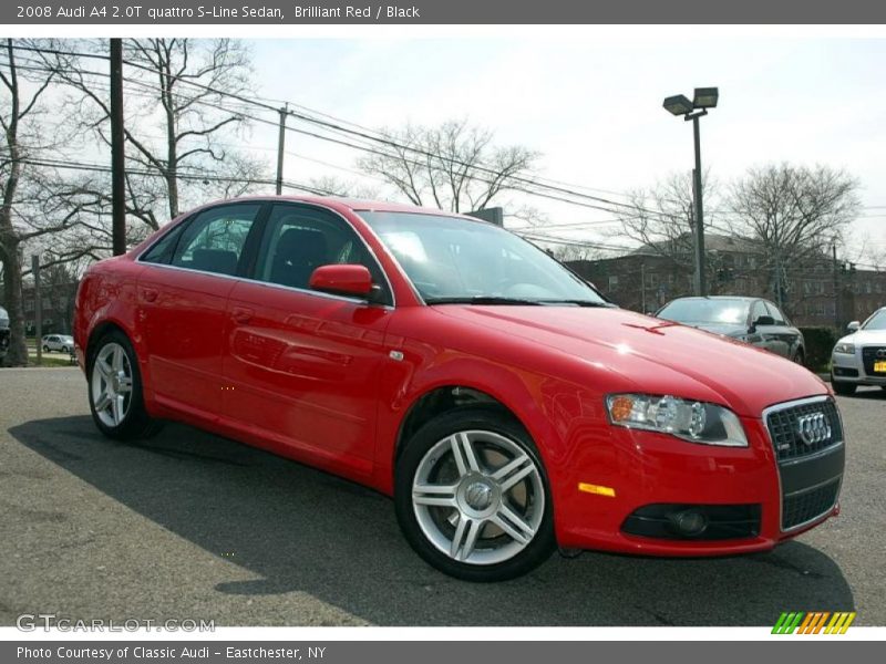 Brilliant Red / Black 2008 Audi A4 2.0T quattro S-Line Sedan