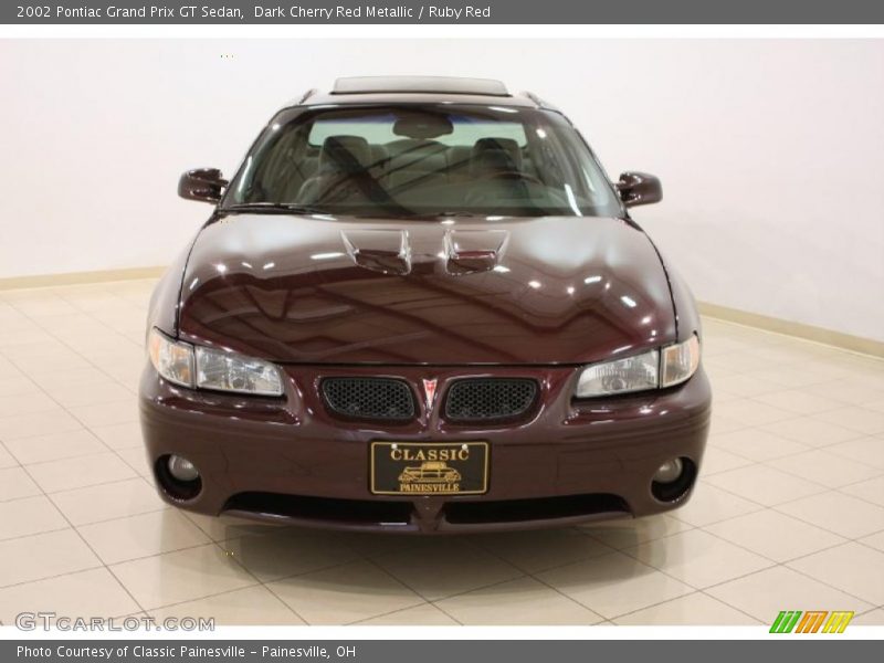 Dark Cherry Red Metallic / Ruby Red 2002 Pontiac Grand Prix GT Sedan