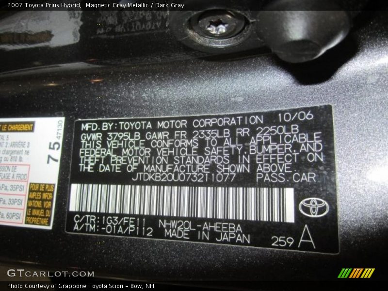 Magnetic Gray Metallic / Dark Gray 2007 Toyota Prius Hybrid