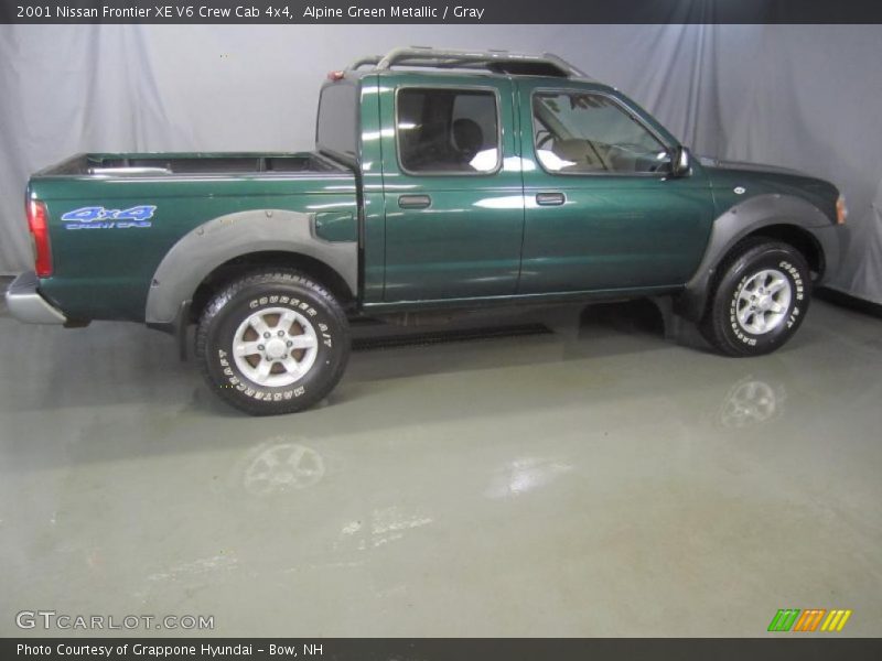Alpine Green Metallic / Gray 2001 Nissan Frontier XE V6 Crew Cab 4x4