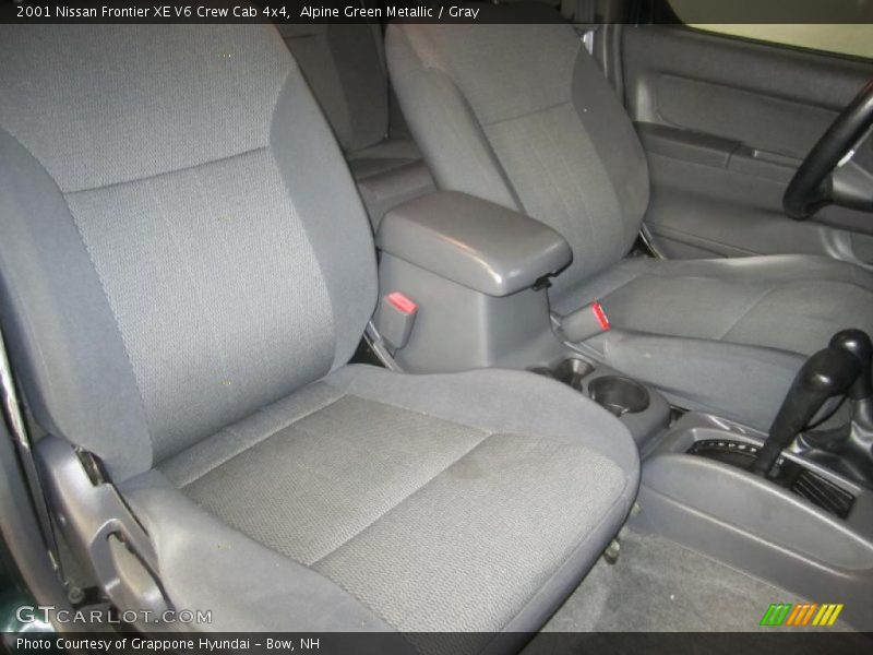 Alpine Green Metallic / Gray 2001 Nissan Frontier XE V6 Crew Cab 4x4