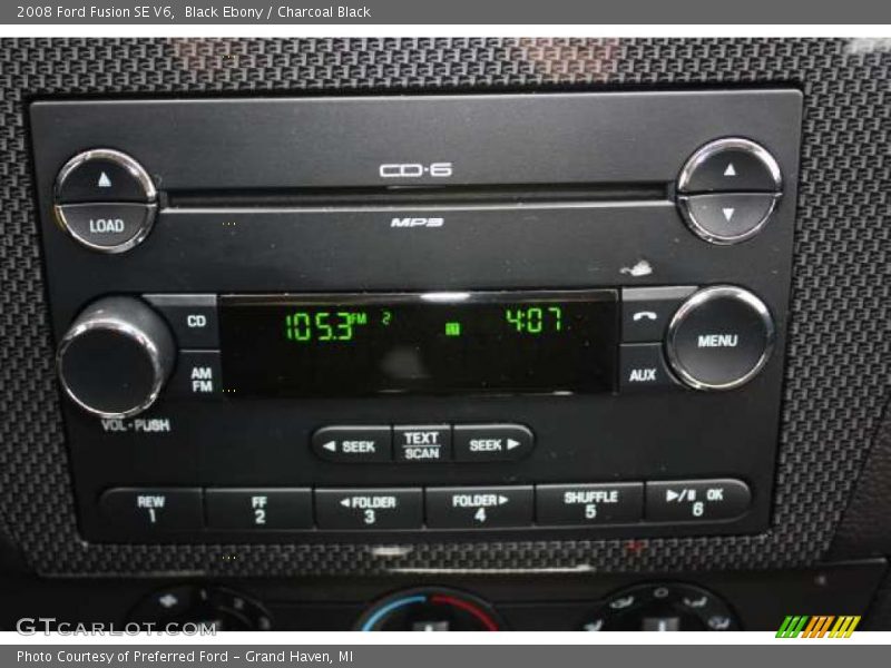 Black Ebony / Charcoal Black 2008 Ford Fusion SE V6