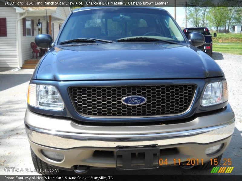 Charcoal Blue Metallic / Castano Brown Leather 2003 Ford F150 King Ranch SuperCrew 4x4