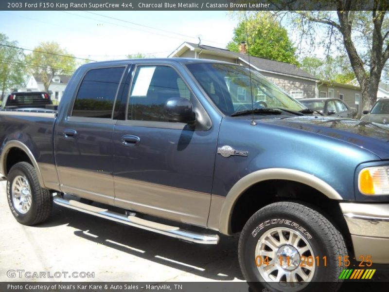 Charcoal Blue Metallic / Castano Brown Leather 2003 Ford F150 King Ranch SuperCrew 4x4