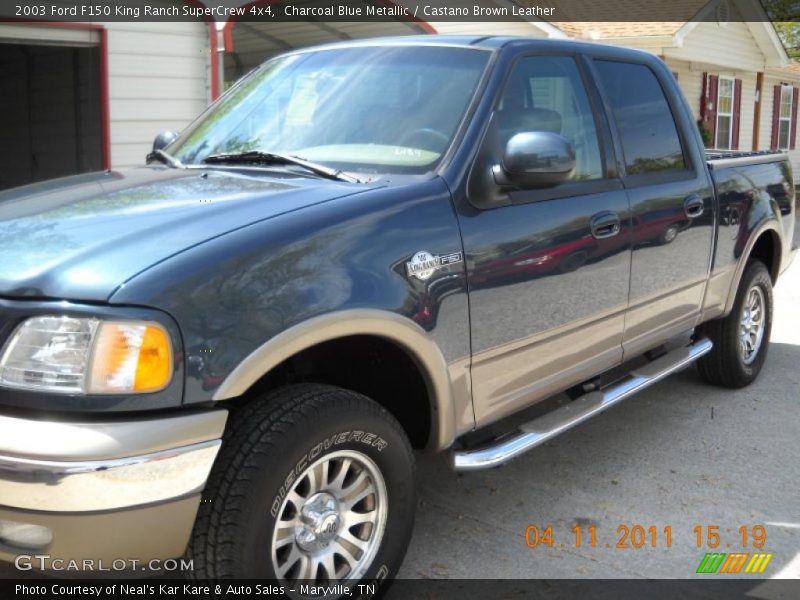 Charcoal Blue Metallic / Castano Brown Leather 2003 Ford F150 King Ranch SuperCrew 4x4