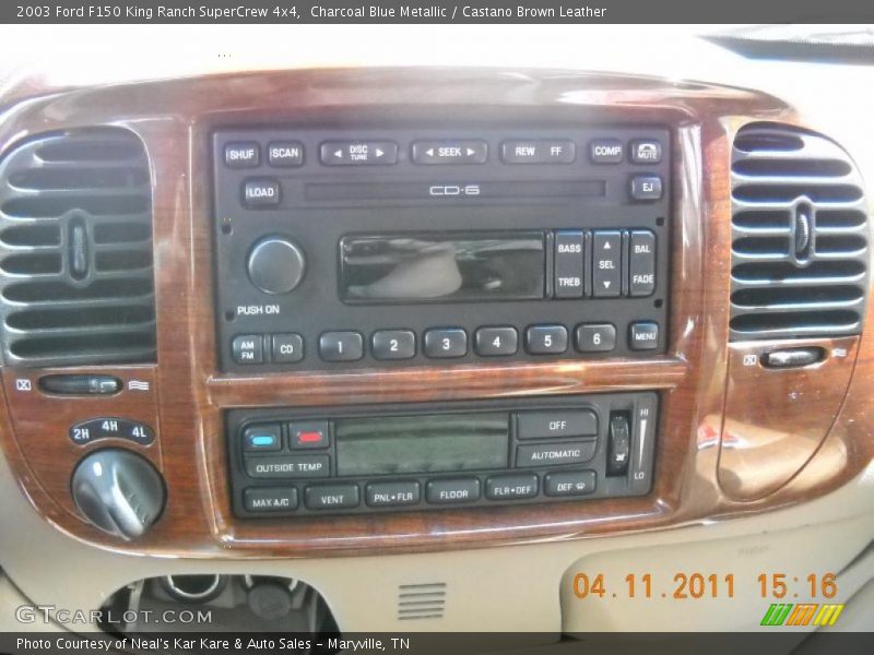 Charcoal Blue Metallic / Castano Brown Leather 2003 Ford F150 King Ranch SuperCrew 4x4
