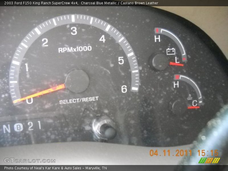 Charcoal Blue Metallic / Castano Brown Leather 2003 Ford F150 King Ranch SuperCrew 4x4