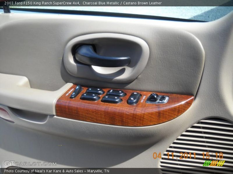 Charcoal Blue Metallic / Castano Brown Leather 2003 Ford F150 King Ranch SuperCrew 4x4
