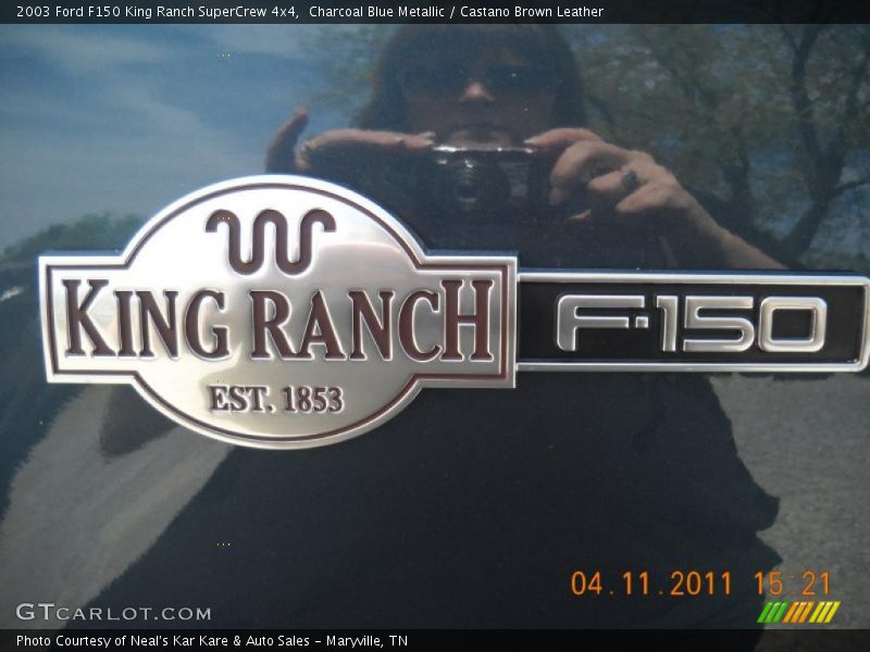 Charcoal Blue Metallic / Castano Brown Leather 2003 Ford F150 King Ranch SuperCrew 4x4