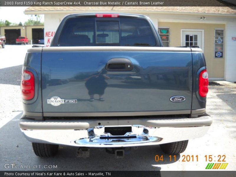 Charcoal Blue Metallic / Castano Brown Leather 2003 Ford F150 King Ranch SuperCrew 4x4