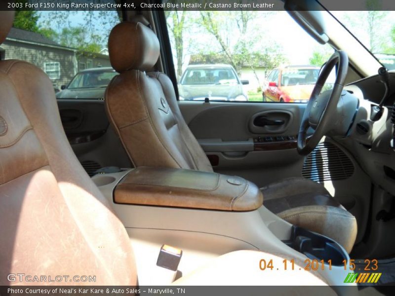 Charcoal Blue Metallic / Castano Brown Leather 2003 Ford F150 King Ranch SuperCrew 4x4