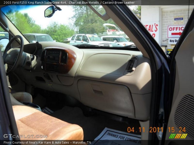 Charcoal Blue Metallic / Castano Brown Leather 2003 Ford F150 King Ranch SuperCrew 4x4