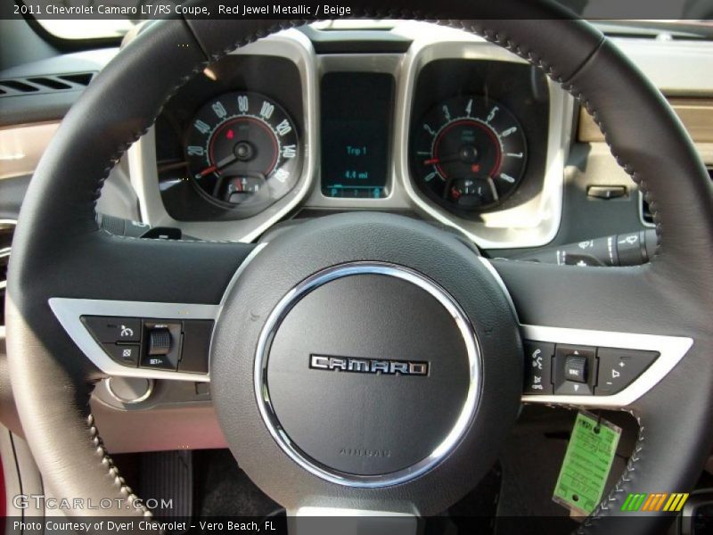 Red Jewel Metallic / Beige 2011 Chevrolet Camaro LT/RS Coupe