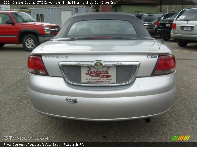 Bright Silver Metallic / Dark Slate Gray 2004 Chrysler Sebring GTC Convertible