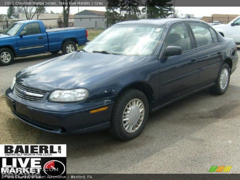 Navy Blue Metallic / Gray 2001 Chevrolet Malibu Sedan