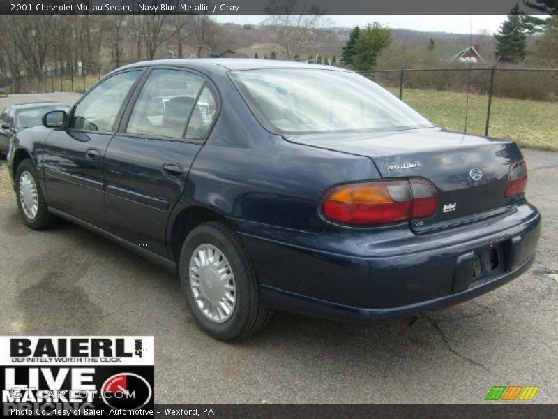 Navy Blue Metallic / Gray 2001 Chevrolet Malibu Sedan