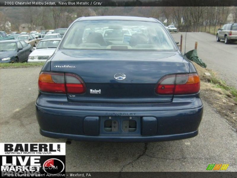 Navy Blue Metallic / Gray 2001 Chevrolet Malibu Sedan