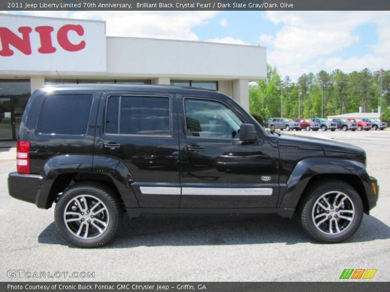 Brilliant Black Crystal Pearl / Dark Slate Gray/Dark Olive 2011 Jeep Liberty Limited 70th Anniversary