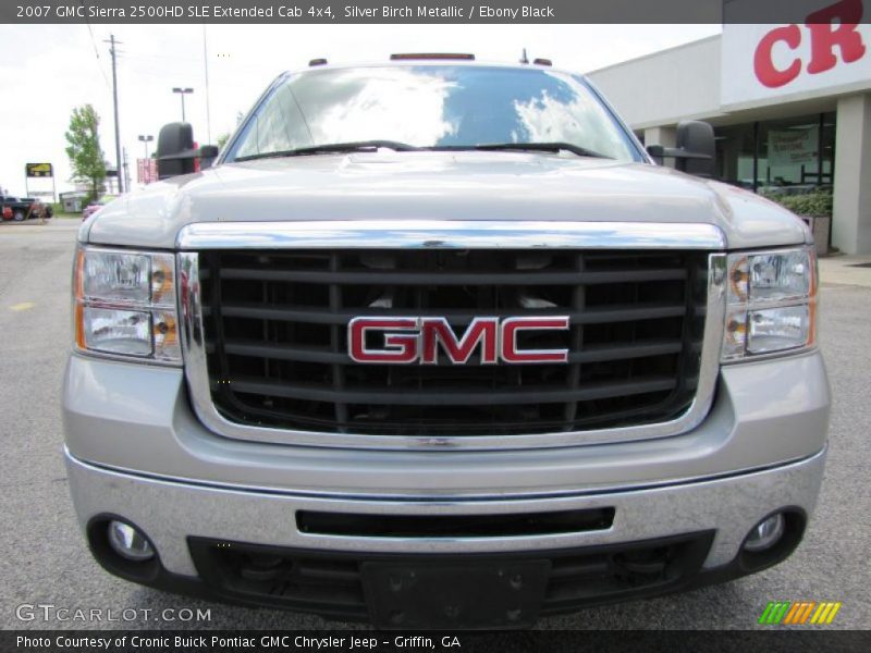 Silver Birch Metallic / Ebony Black 2007 GMC Sierra 2500HD SLE Extended Cab 4x4