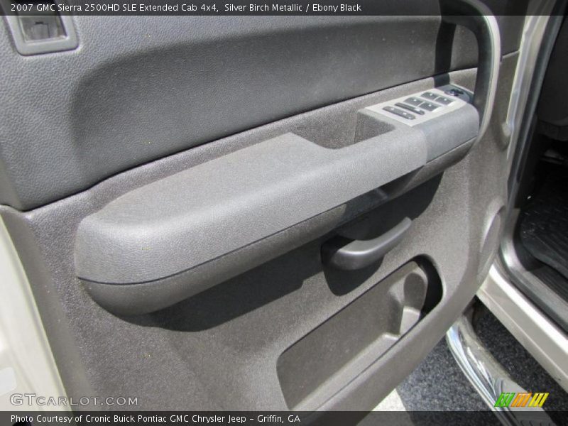 Silver Birch Metallic / Ebony Black 2007 GMC Sierra 2500HD SLE Extended Cab 4x4