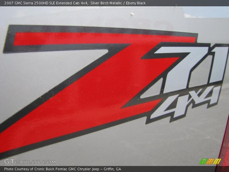 Silver Birch Metallic / Ebony Black 2007 GMC Sierra 2500HD SLE Extended Cab 4x4