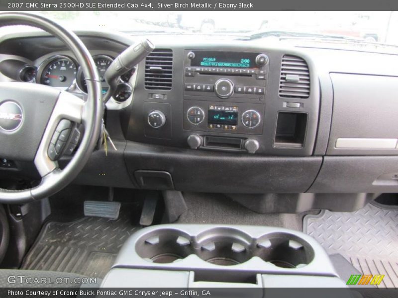 Silver Birch Metallic / Ebony Black 2007 GMC Sierra 2500HD SLE Extended Cab 4x4