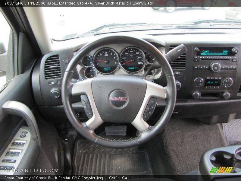 Silver Birch Metallic / Ebony Black 2007 GMC Sierra 2500HD SLE Extended Cab 4x4