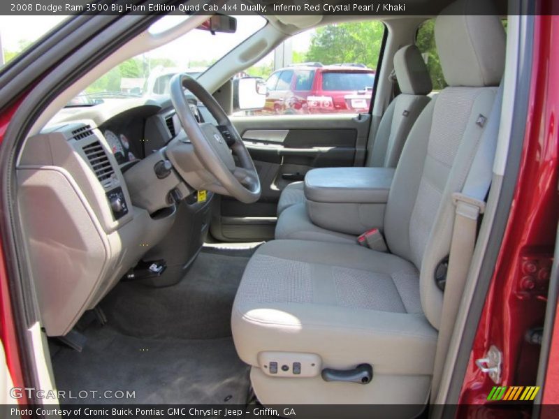 Inferno Red Crystal Pearl / Khaki 2008 Dodge Ram 3500 Big Horn Edition Quad Cab 4x4 Dually