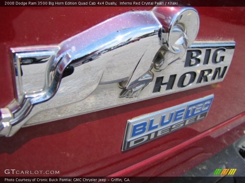 Inferno Red Crystal Pearl / Khaki 2008 Dodge Ram 3500 Big Horn Edition Quad Cab 4x4 Dually