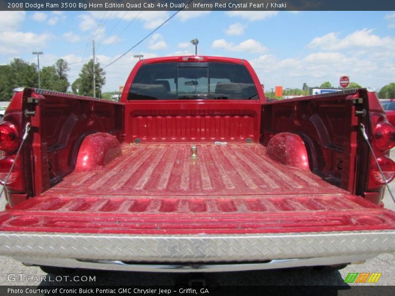 Inferno Red Crystal Pearl / Khaki 2008 Dodge Ram 3500 Big Horn Edition Quad Cab 4x4 Dually