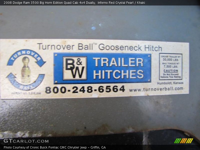 Inferno Red Crystal Pearl / Khaki 2008 Dodge Ram 3500 Big Horn Edition Quad Cab 4x4 Dually