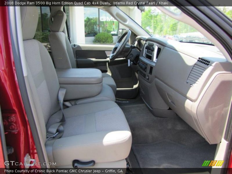 Inferno Red Crystal Pearl / Khaki 2008 Dodge Ram 3500 Big Horn Edition Quad Cab 4x4 Dually
