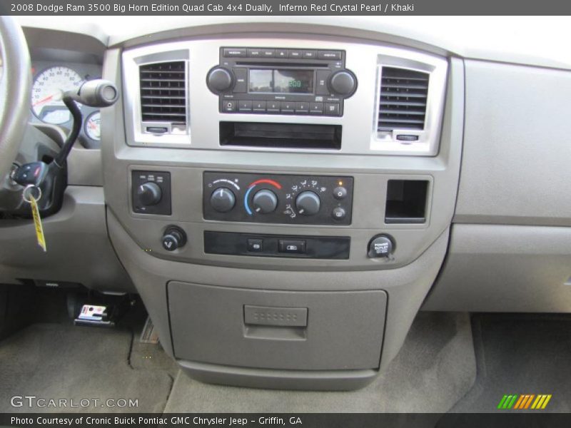 Inferno Red Crystal Pearl / Khaki 2008 Dodge Ram 3500 Big Horn Edition Quad Cab 4x4 Dually