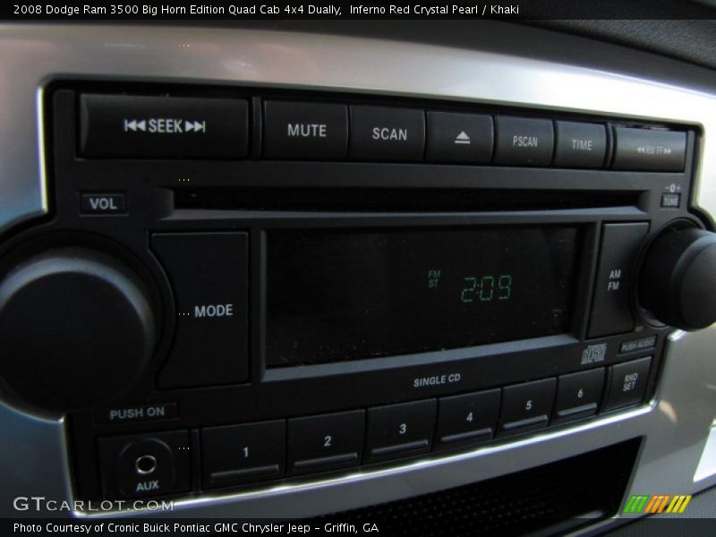 Inferno Red Crystal Pearl / Khaki 2008 Dodge Ram 3500 Big Horn Edition Quad Cab 4x4 Dually