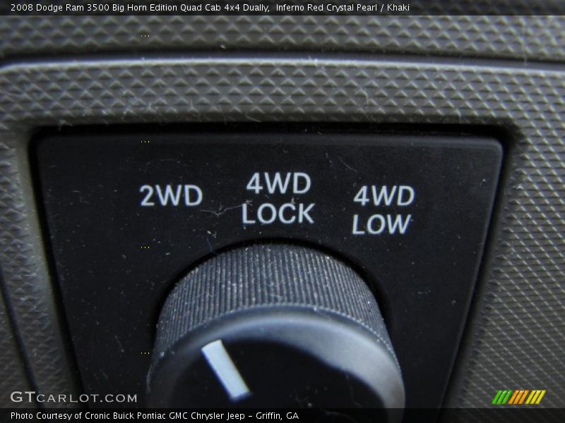 Inferno Red Crystal Pearl / Khaki 2008 Dodge Ram 3500 Big Horn Edition Quad Cab 4x4 Dually