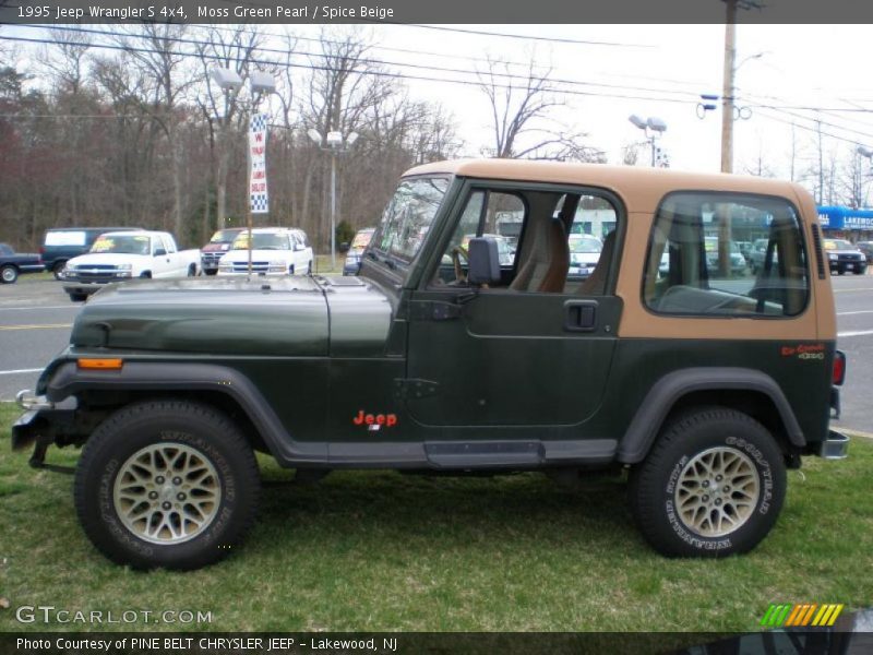 Moss Green Pearl / Spice Beige 1995 Jeep Wrangler S 4x4