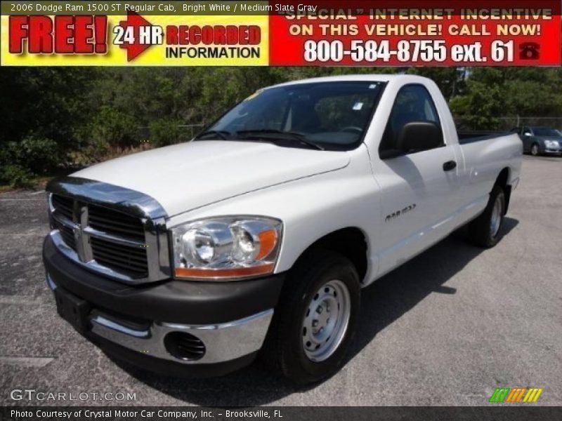 Bright White / Medium Slate Gray 2006 Dodge Ram 1500 ST Regular Cab