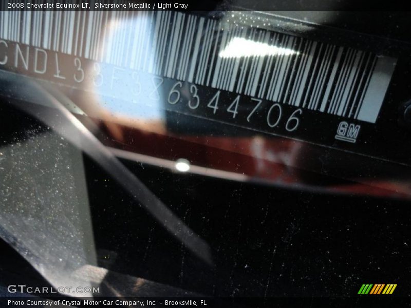 Silverstone Metallic / Light Gray 2008 Chevrolet Equinox LT