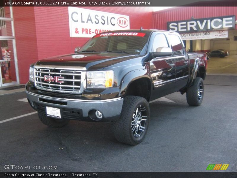Onyx Black / Ebony/Light Cashmere 2009 GMC Sierra 1500 SLE Z71 Crew Cab 4x4