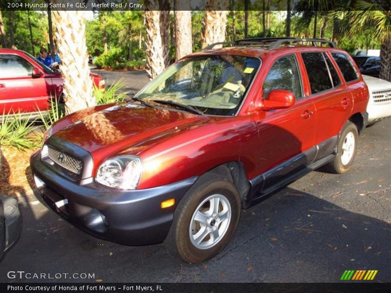Merlot Red / Gray 2004 Hyundai Santa Fe GLS