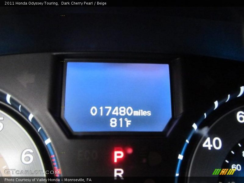 Dark Cherry Pearl / Beige 2011 Honda Odyssey Touring