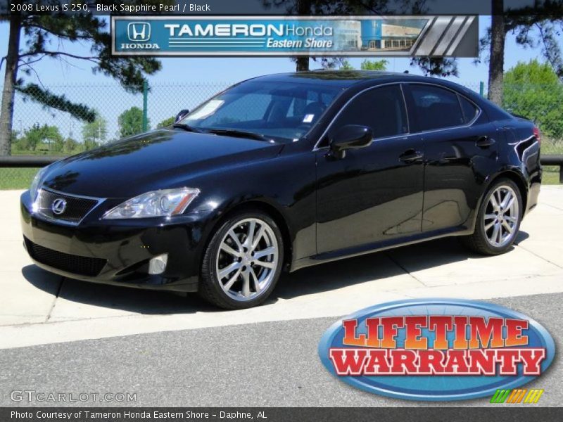 Black Sapphire Pearl / Black 2008 Lexus IS 250