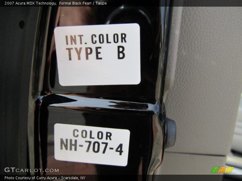 Formal Black Pearl / Taupe 2007 Acura MDX Technology