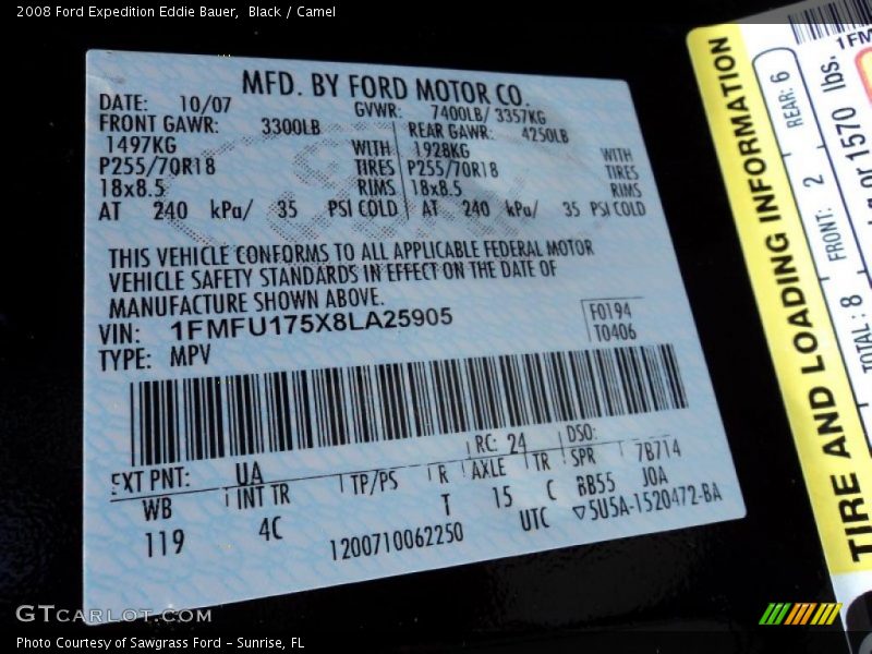 Black / Camel 2008 Ford Expedition Eddie Bauer