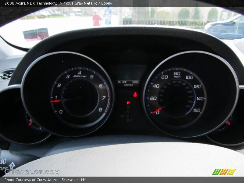 Nimbus Gray Metallic / Ebony 2008 Acura MDX Technology